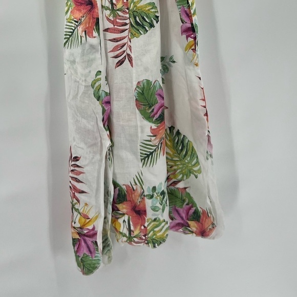 Lungo L’Arno white tropical 100% linen dress size medium midi maxi - Picture 5 of 12